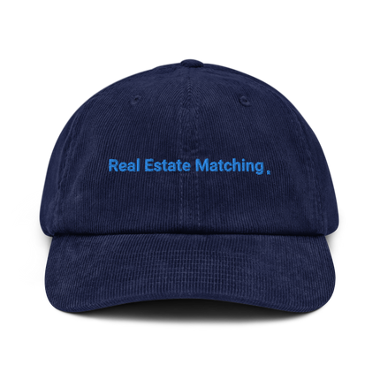 Romania Corduroy Hat Real Estate Matching with 3 Logos