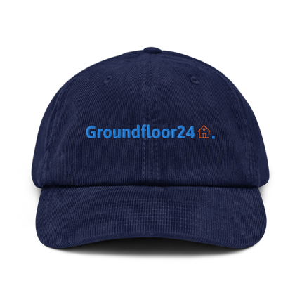 Serbia Corduroy Hat Groundfloor24 with 3 Logos.