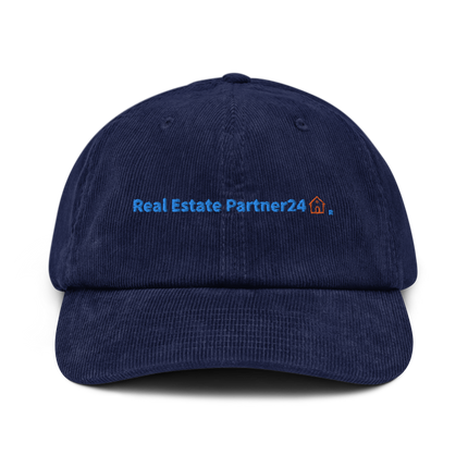 Sweden Corduroy Hat Real Estate Partner24 with 3 Logos.