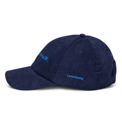 Luxembourg Corduroy Hat Real Estate Matching with 3 Logos.