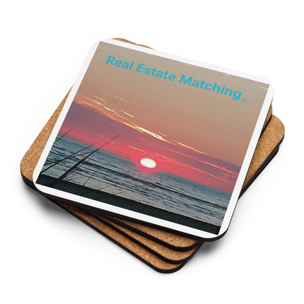 Beutiful Cork-back coaster with Real Estate Matching Logo