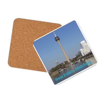 Lovely Sinari Cork-back coaster with Real Estate Matching Logo
