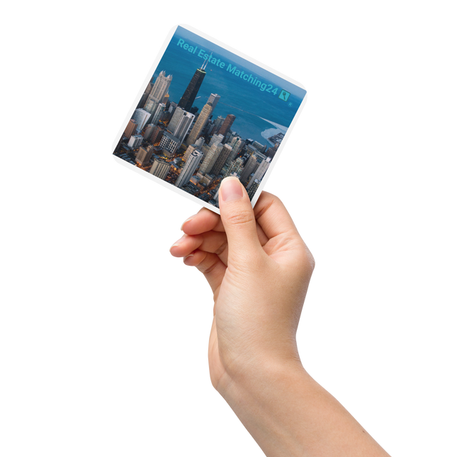 Beutiful Sinari Cork-back coaster with Real Estate Matching24 Logo