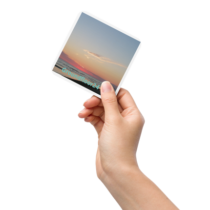 Sunset Sinari Cork-back coaster with Groundfloor24 Logo