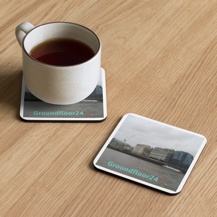 Beautiful Place Cork-back coaster with Groundfloor24 Logo