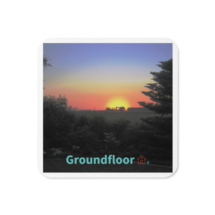 Beautiful Sunset Sinari Cork-back coaster with Groundfloor with House Logo