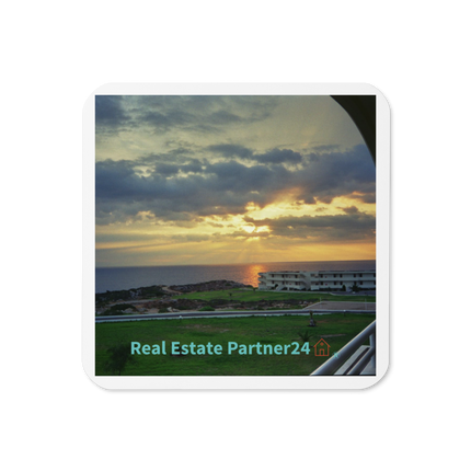 Natural View Cork-back coaster with realestatepartner24 with house Logo
