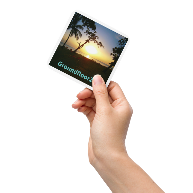 Beautiful Sea View Cork-back coaster with Groundfloor24 without House Logo