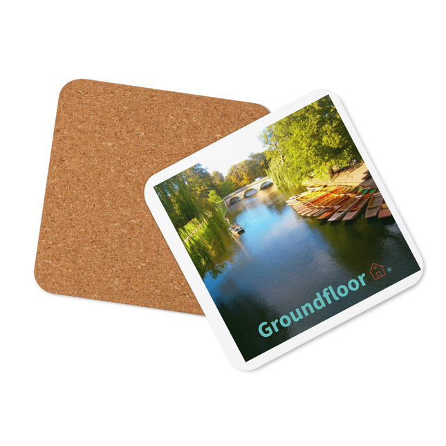 Beautiful Nature Cork-back coaster with Groundfloor with House Logo