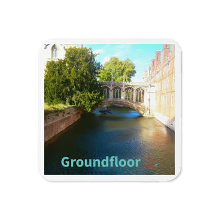 Beautiful Canel Cork-back coaster with Groundfloor with House Logo