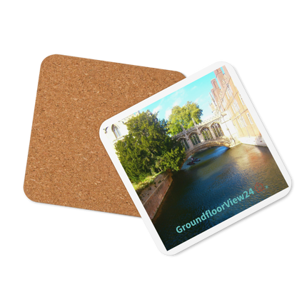 Beautiful Canel Cork-back coaster with groundfloorview24 with House Logo