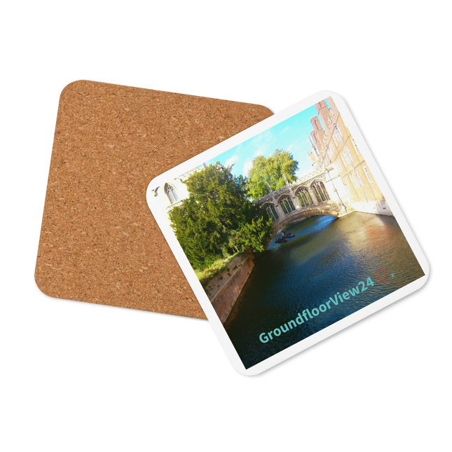 Beautiful Canel Cork-back coaster with groundfloorview24 with House Logo