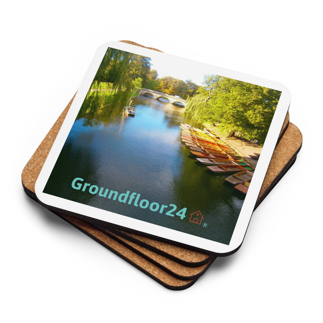 Beautiful Nature Cork-back coaster with Groundfloor24 with House Logo