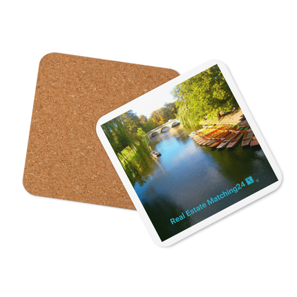 Beautiful Nature Cork-back coaster with realestatematching24 with key Logo