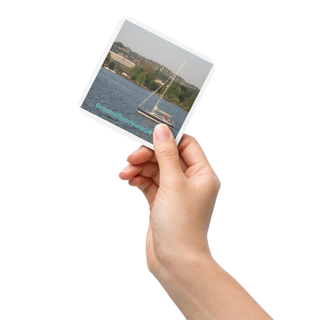 Boat on the River Cork-back coaster with groundfloorview24 with House Logo