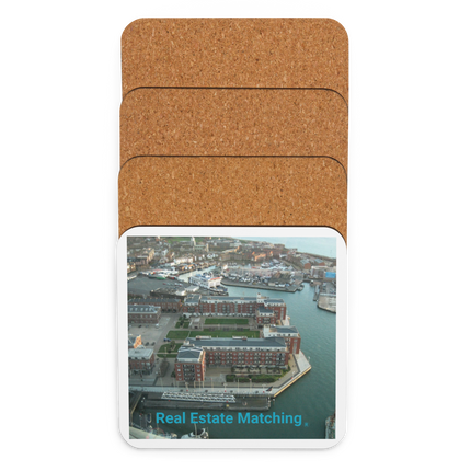 Nice City Cork-back coaster with realestatematching without key Logo