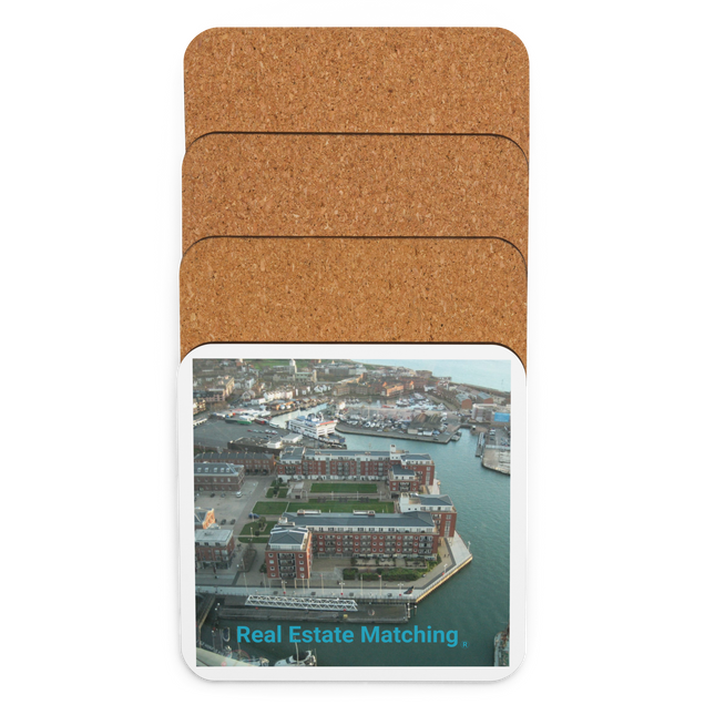 Nice City Cork-back coaster with realestatematching without key Logo