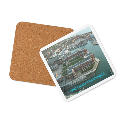 Nice City Cork-back coaster with realestatematching24 without key Logo