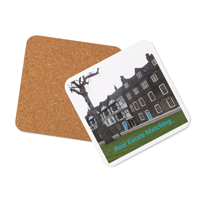 Beautiful Palace Cork-back coaster with realestatematching without key Logo