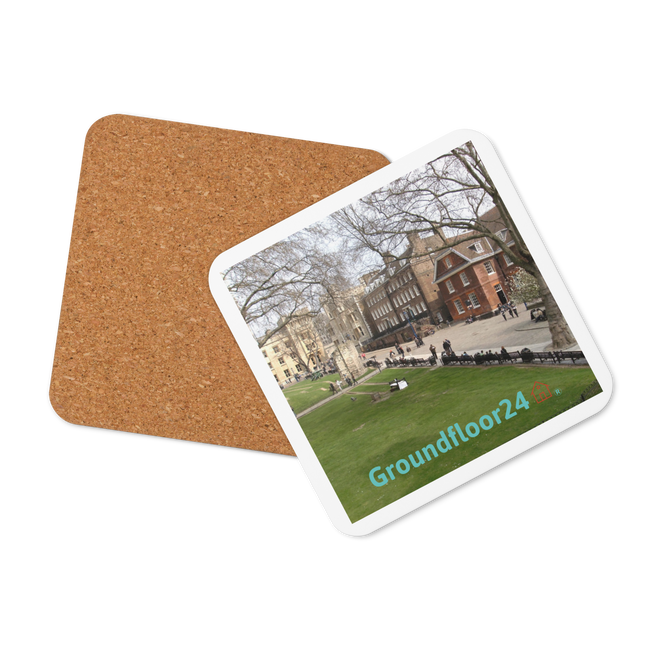 Beautiful Park Cork-back coaster with Groundfloor24 with House Logo
