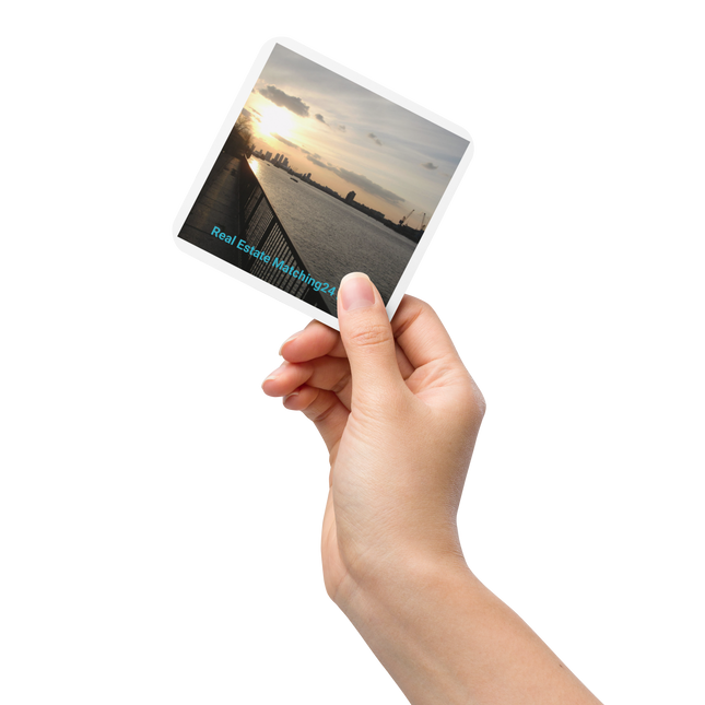 Awesome River View Cork-back coaster with realestatematching24 with key Logo