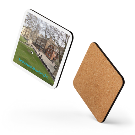 Beautiful Park Cork-back coaster with realestatematching24 without key Logo
