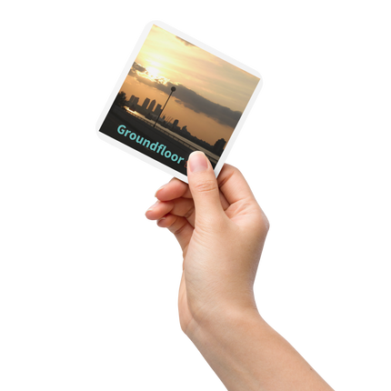 Majestic Sunset Cork-back coaster with Groundfloor with House Logo