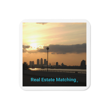 Majestic Sunset Cork-back coaster with realestatematching without key Logo