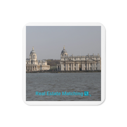Riverside Beauty Cork-back coaster with realestatematching with key Logo