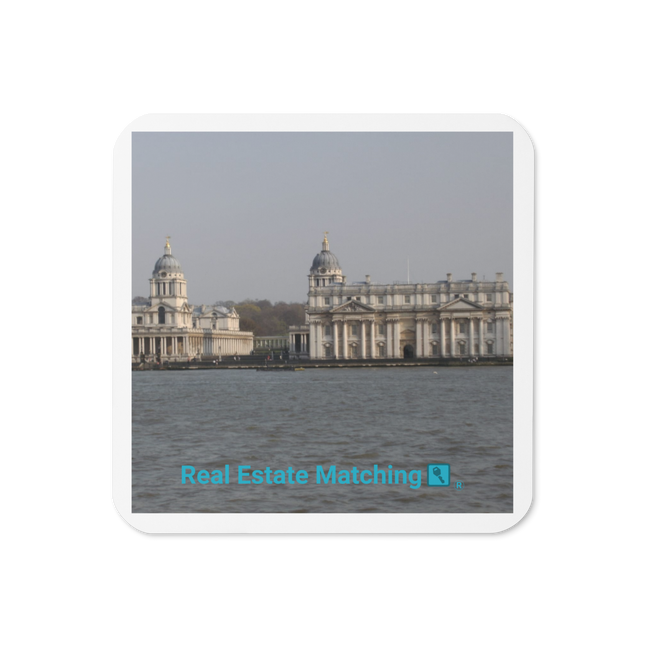 Riverside Beauty Cork-back coaster with realestatematching with key Logo