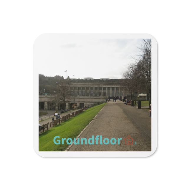 Majestic Palace Cork-back coaster with Groundfloor with House Logo