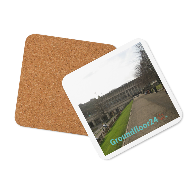 Majestic Palace Cork-back coaster with Groundfloor24 with House Logo