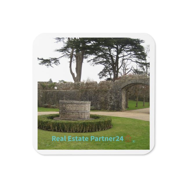 Nature's Wonders Cork-back coaster with realestatepartner24 with house Logo