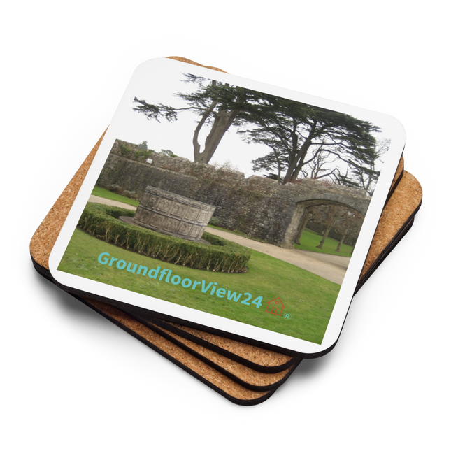 Nature's Wonders Cork-back coaster with groundfloorview24 with House Logo