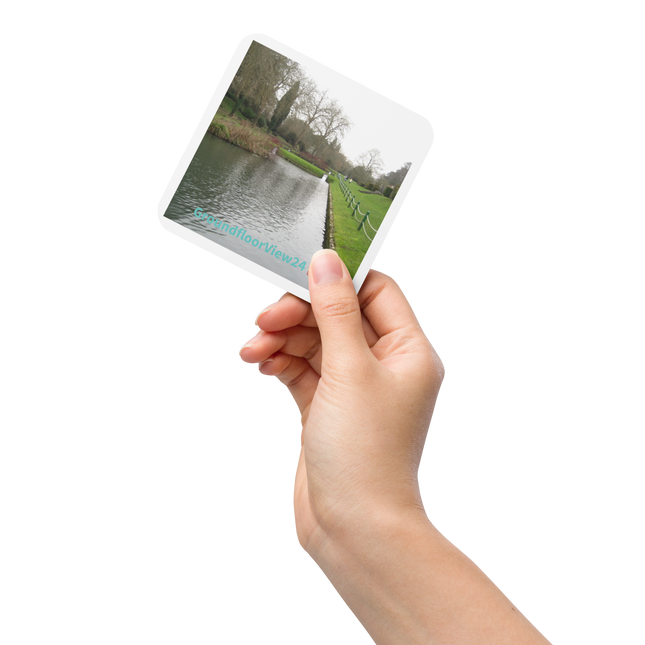 Lakeside Beauty Cork-back coaster with groundfloorview24 with House Logo