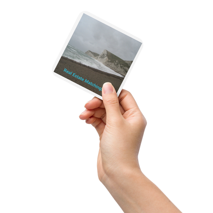 Waves and Sand Cork-back coaster with realestatematching24 without key Logo