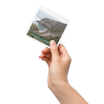 Sea & Hills Cork-back coaster with groundfloorview24 with House Logo
