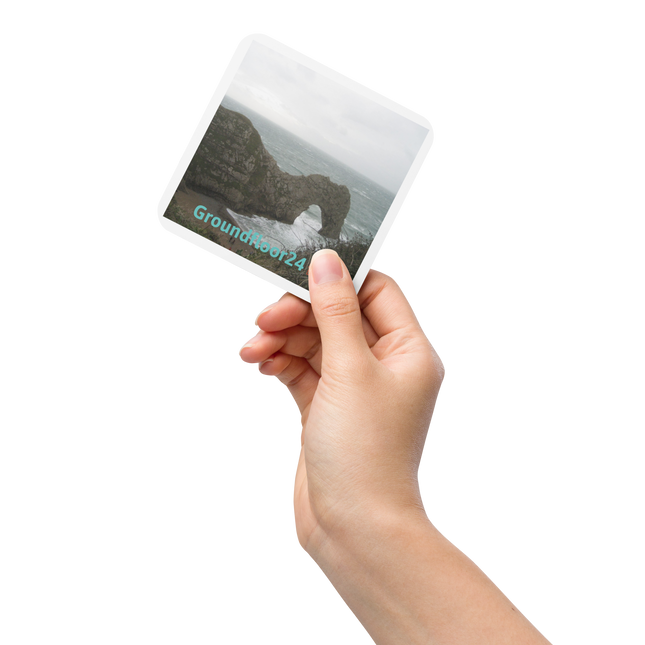 Coastal Escape Cork-back coaster with Groundfloor24 with House Logo