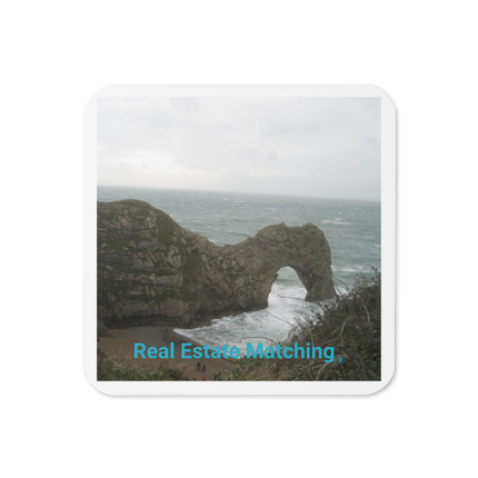 Coastal Escape Cork-back coaster with realestatematching without key Logo
