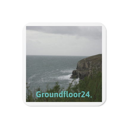 Seaside Serenity Cork-back coaster with Groundfloor24 without House Logo