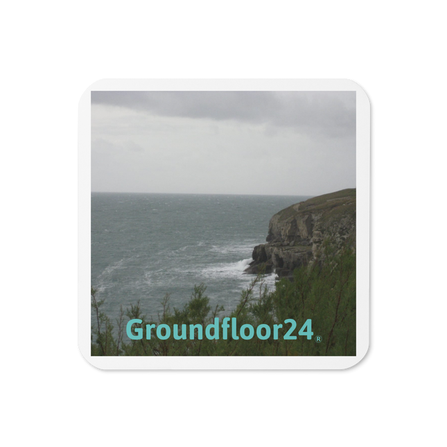 Seaside Serenity Cork-back coaster with Groundfloor24 without House Logo