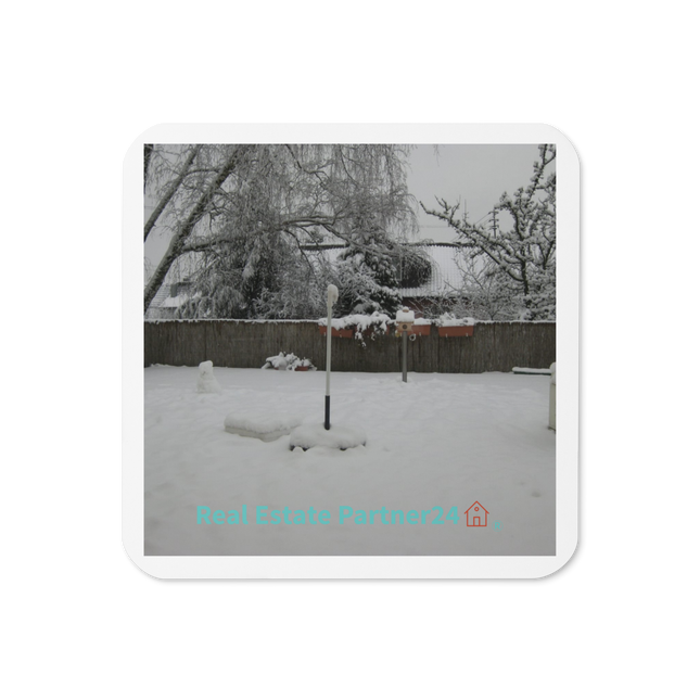Winter Wonderland Cork-back coaster with realestatepartner24 with house Logo