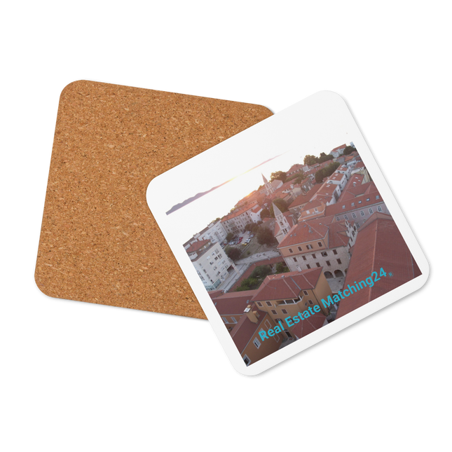 Roof Sunset View Cork-back coaster with realestatematching24 without key Logo
