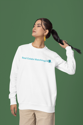 Unisex organic sweatshirt with Real Estate Matching24 Logo