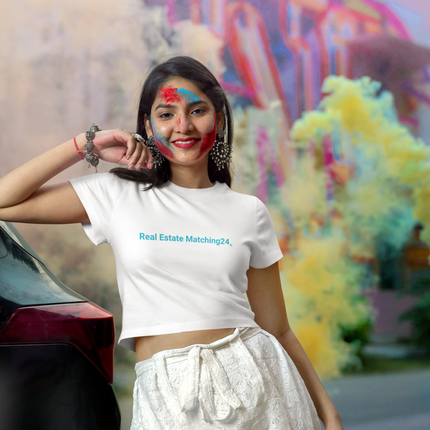 All-Over Print Crop Tee with Real Estate Matching24 Logo