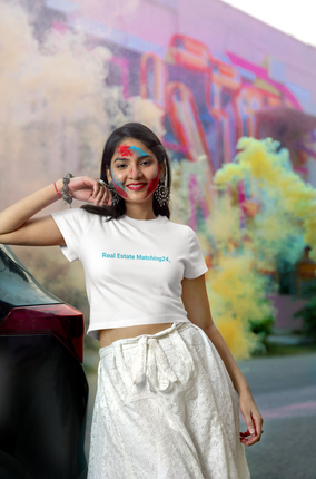 All-Over Print Crop Tee with Real Estate Matching24 Logo