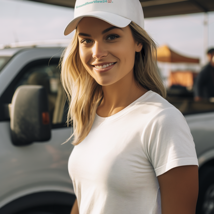 Albania Vintage Dad Hat GroundfloorView24 with 3 Logos.