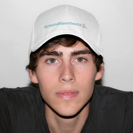 Austria Organic dad hat GroundfloorView24 with 3 Logos.