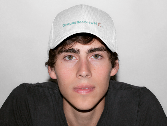 Austria Organic dad hat GroundfloorView24 with 3 Logos.