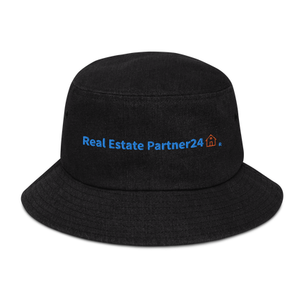 Denim bucket hat Real Estate Partner24 with Logo.
